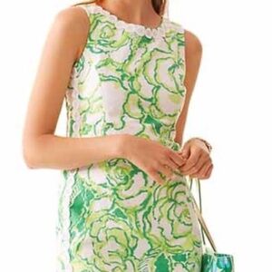 Lilly Pulitzer Mila Shift Dress Resort White Heart breaker green size 4